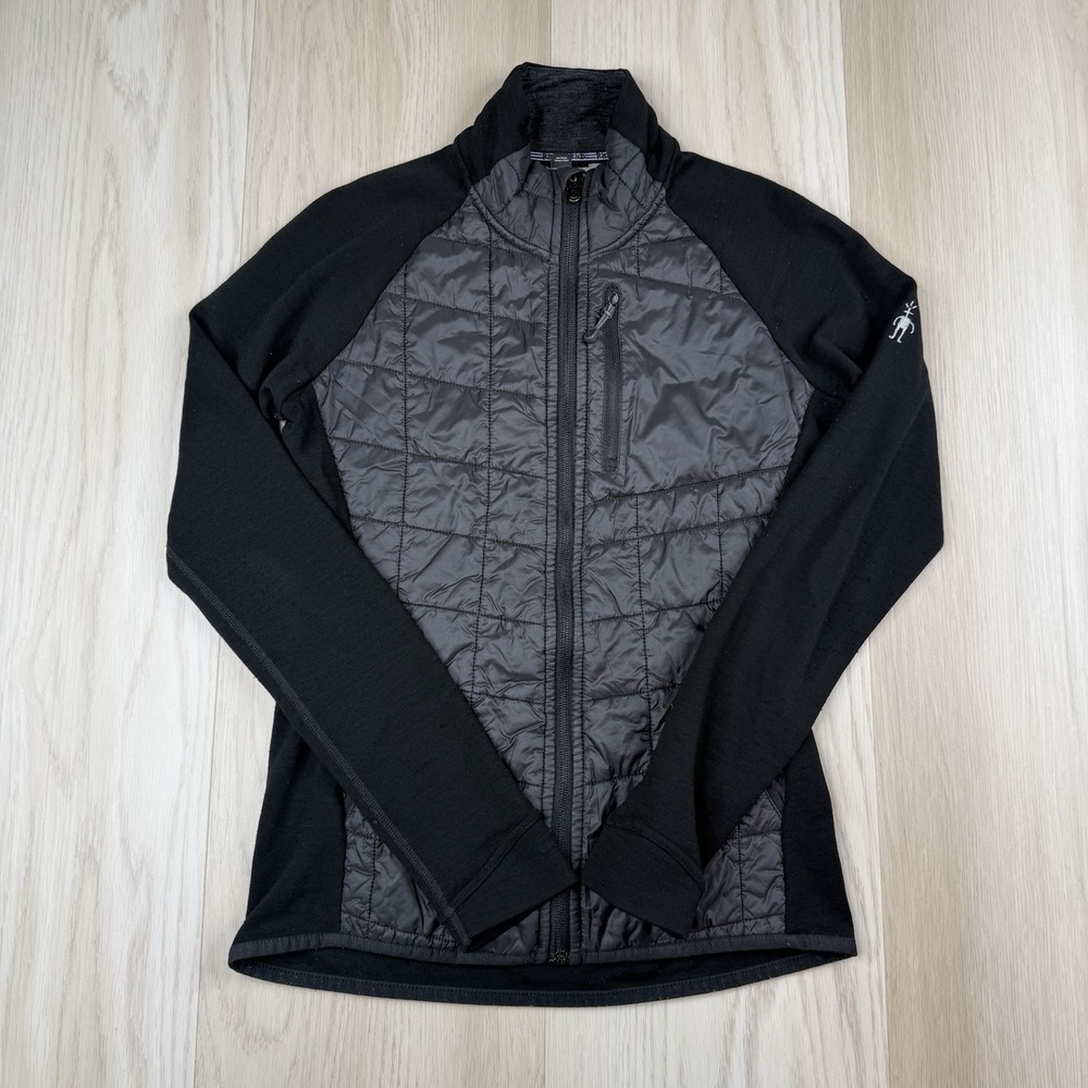 Smartwool Women's PhD SmartLoft Divide Full-Zip Black Merino Wool Size XS